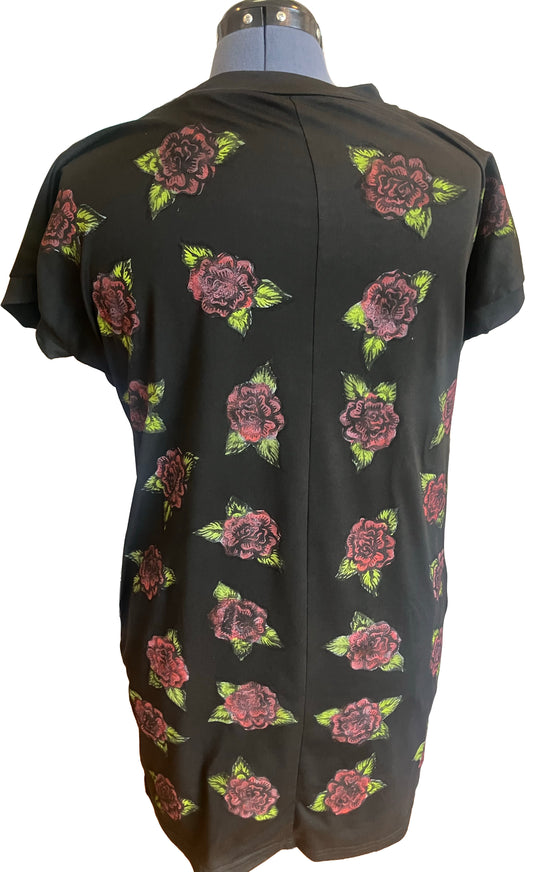 Rose Print T-Shirt Dress