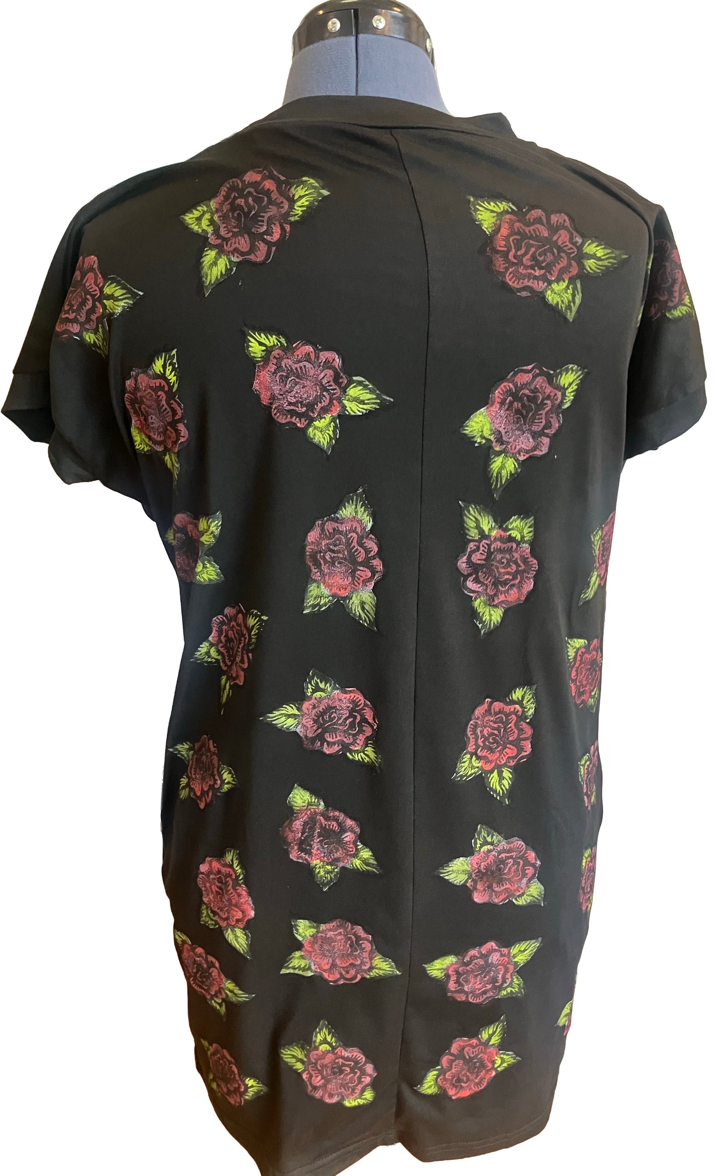 Rose Print T-Shirt Dress