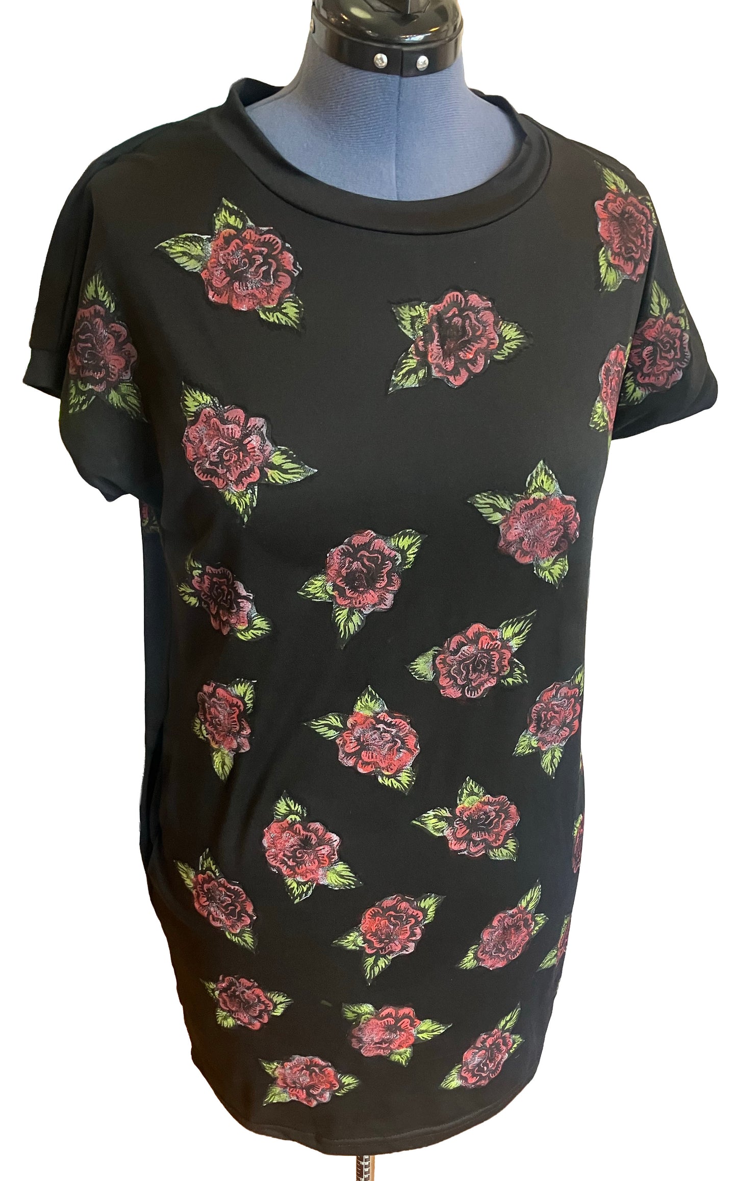 Rose Print T-Shirt Dress