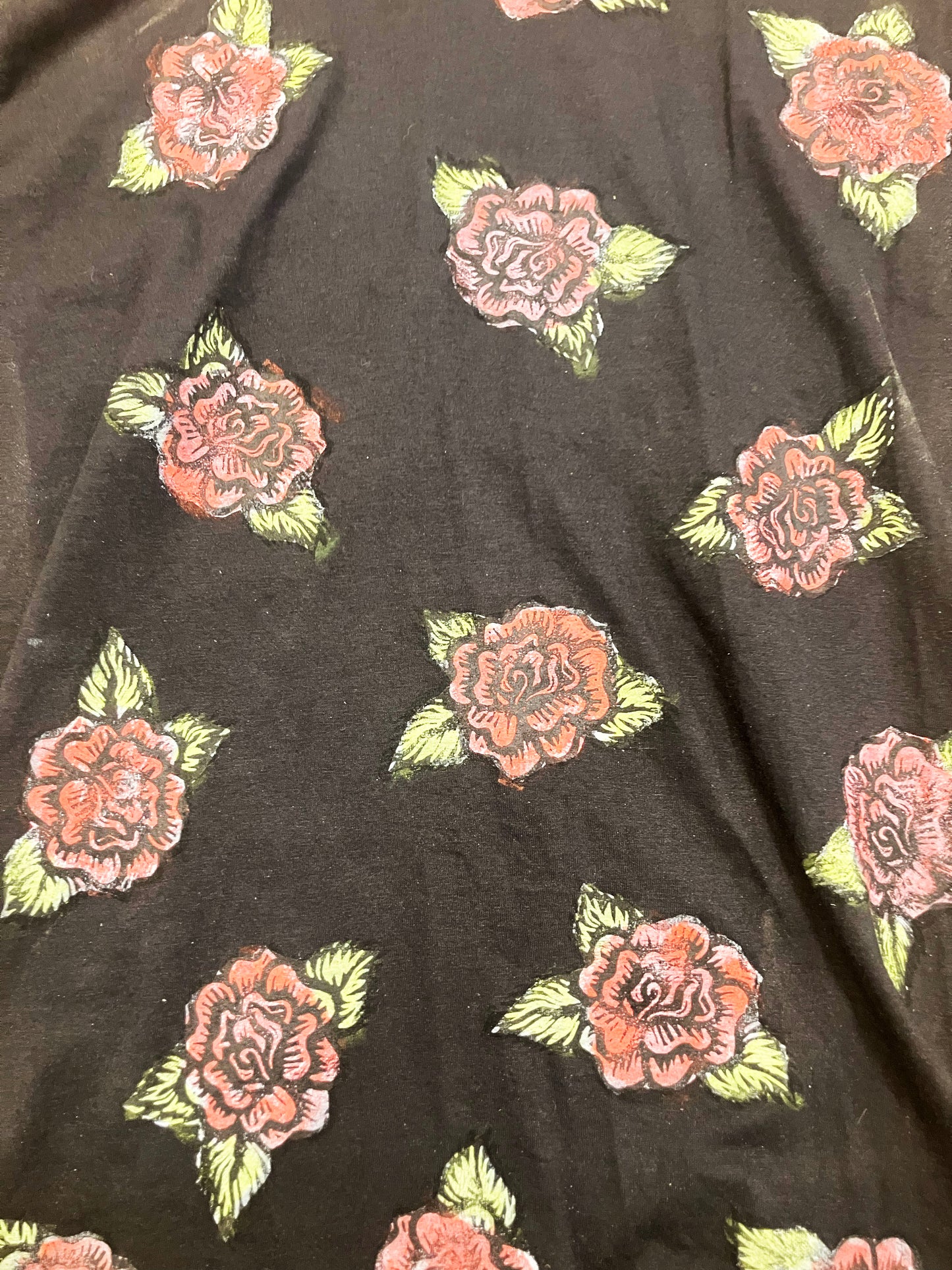 Rose Print T-Shirt Dress