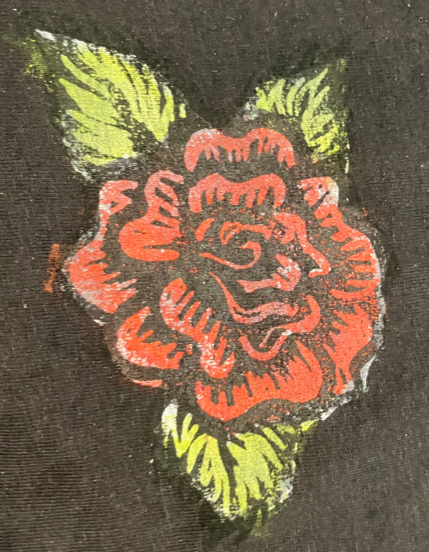 Rose Pattern Black T